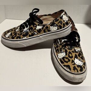 Vans Hello Kitty Sneakers Leopard Print Low Top Women’s Size 8 Sanrio 2014 Rare